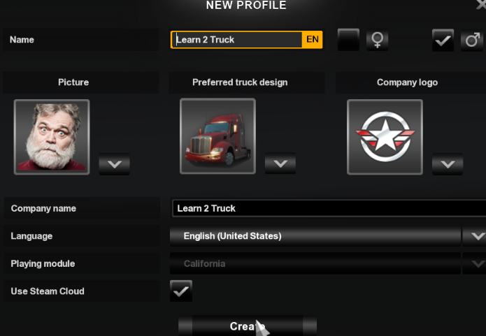 Create new profile ats